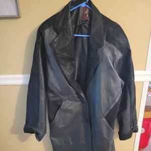 Long length Leather Jacket